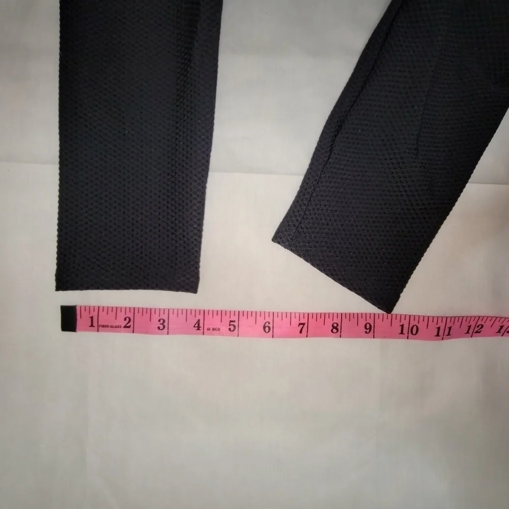 Black Waffle Weave Full Length High-rise Leggings Women's Size Medium - Picture 10 of 11